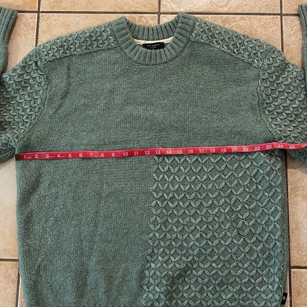 Ted Baker Brokhol Long Sleeve Mixed Stitched‎ Knit Crew Neck Pullover, Sz
